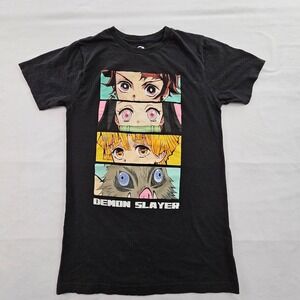 Demon Slayer Black Short Sleeve Cotton Long T-Shirt Women's S